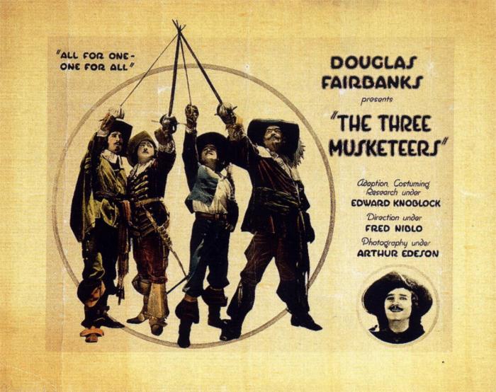 The Douglas Fairbanks movie poster for The Three Musketeers, Wikipedia