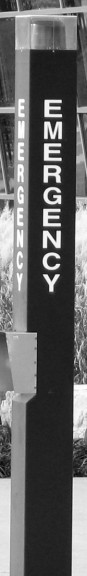 black and white emergency pole